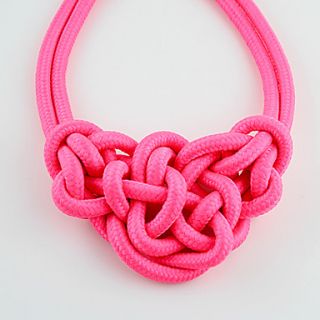 Kayshine Fuchsia Rope Knot Shape Necklace