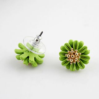 Kayshine Green Sunflower Shape Stud Earrings
