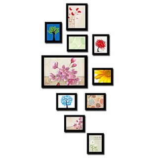Flower Style Photo Wall Frame Collection   Set of 10