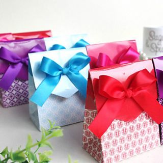 Floral Favor Box With Bow   Set of 12 (More Colors)