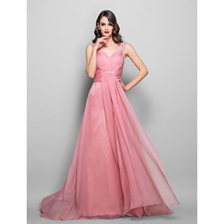 A line/Princess Sweetheart Floor length Chiffon and Stretch Satin Evening/Prom Dress