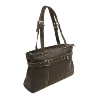 Womens Piel Leather Belted Computer Tote 2760 Chocolate Leather