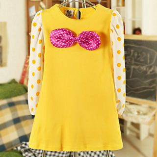 Girls Round Neck Bowknot Adorable Dress
