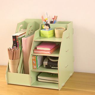 Modern Solid Color Wooden Desktop Shelf   2 Colors Avaliable