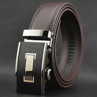 Mens Genuine Leather Business Automatic Buckle Belt