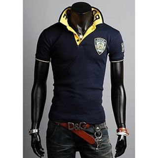 Mens Short Sleeve Fashion Casual Polo T Shirt Blue/White/Beigegray