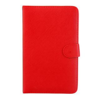 7 Tablet PC Leather Case with USB Keyboard Stylus Holder Red