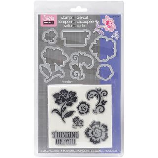 Sizzix Framelits Floral Dies With Clear Stamps (pack Of 6)