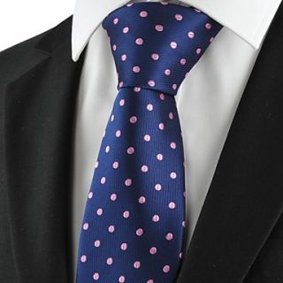 New Polka Dot Navy Purple Classic Men Tie Formal Suit Necktie for Holiday Gift