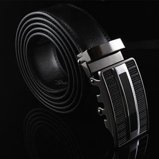 Mens Business Genuine Leather Automatic Buckle Belt