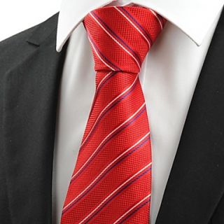 New Striped Red JACQUARD Mens Tie Necktie for Wedding Party Holiday Groom Gift