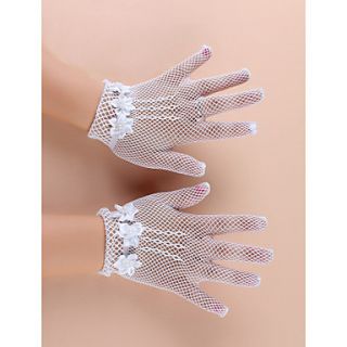 Tulle Fingertips Wrist Length Wedding/Party Glove With Flowers
