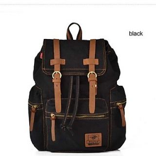 New Girls Mens Canvas Leather Backpack Rucksack Laptop Handbag Book Bag