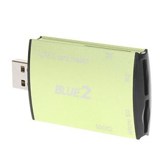 5 in one USB 3.0 Memory Card Reader and Writer (Green)