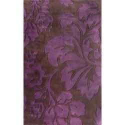 Nuloom Handmade Pino Purple Floral Fantasy Rug (5 X 8)