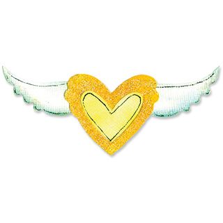 Sizzix Movers and Shapers Magnetic Dies 2/pkg heart and Wing (6x5 1/2x5/8 inch. Design Heart & Wing Set (1 3/4x1 1/2 to 1 3/8x3/4 inche). Designer Karen Burniston. Imported. )