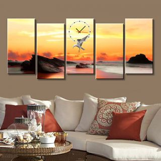 Modern Style Sea Gull Clock in Canvas 5pcs