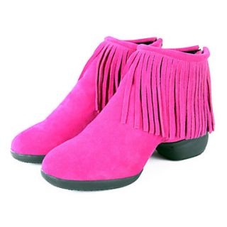 Womens Real Leather Tassels Split Sole Boots Dance Shoes(More Colors)