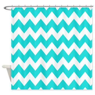  Teal and White Chevron Shower Curtain  Use code FREECART at Checkout