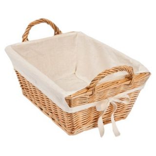 Burts Bees Baby Rattan Storage Basket with Cotton Liner 14.25x 4.75