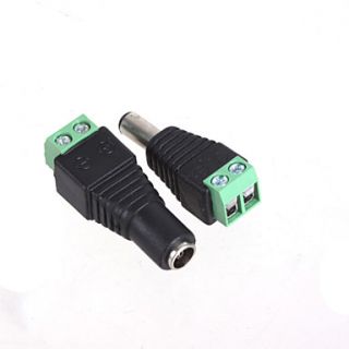 Female Male DC Power Connector for Video Surveillance (Pair / DC 12V)