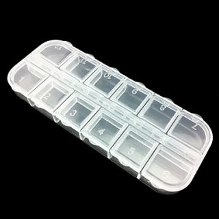 12 Cell Empty Storage Box Case False Nail Art Set Tips