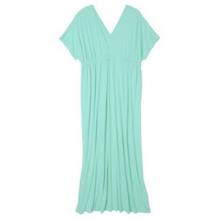 Merona Womens Plus Size Short Sleeve Maxi Dress   Aqua Blue 1