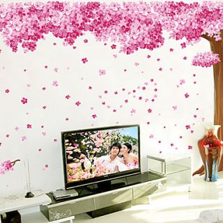 Floral Romance Flowering Cherry Pink Decorative Wall Stickers