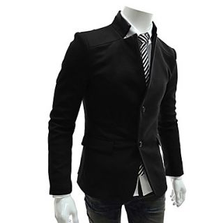 Mens Stand Collar Pure Color Coat