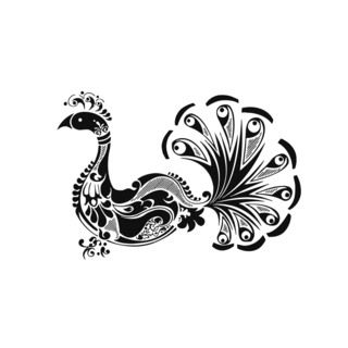 Peacock Bird Vinyl Wall Decal (BlackEasy to apply You will get the instructionDimensions 22 inches wide x 35 inches long )