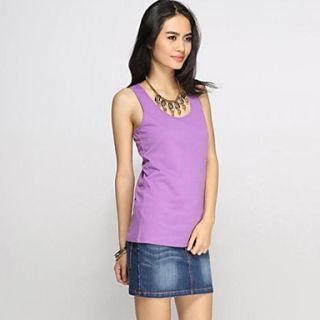 Womens Fashion Purple Cotton Vest Top