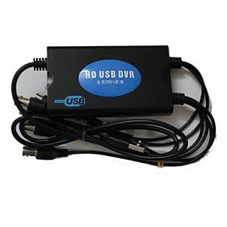 4 Channel Real Time HD USB DVR Box Security Camera to Computer(Super USB DVR with 4 Video 2 Audio Channels)