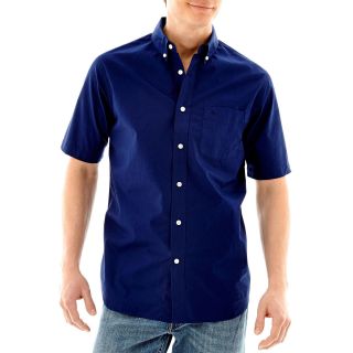 Dockers Short Sleeve Poplin Shirt, Blue, Mens