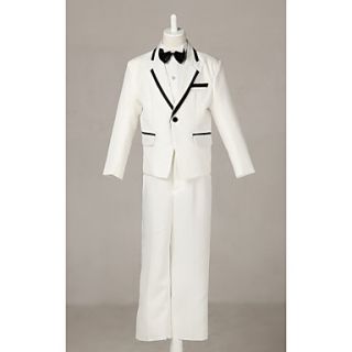 Three Pieces White Ring Bearer Suit Boys Tuxedo