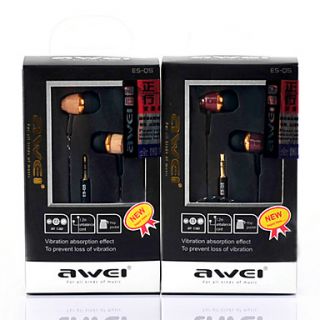 ES Q5 Awei Super Bass Aluminium Alloy In Ear Earphone with Mic for Mobilephone/PC/