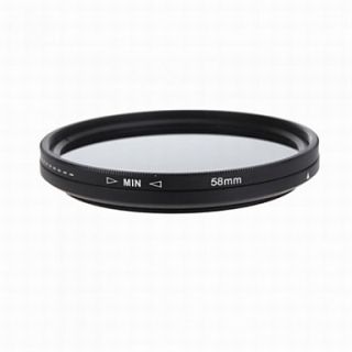 Commlite 58mm ND Fader Neutral Density Adjustable Variable Filter (ND2 to ND400)