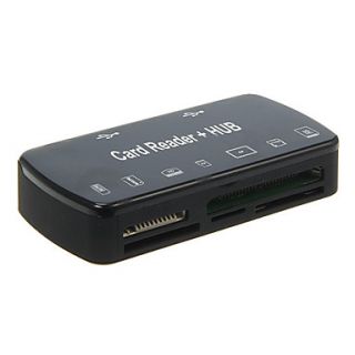 All in 1 Memory Card Reader USB HUB Connection Kit (Black)