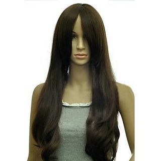 Fashion Long Curly Distribution Type Bang Synthetic Wigs