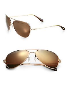 Oliver Peoples Pryce Aviator Sunglasses   Copper