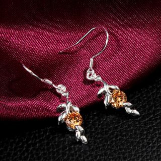 High Quality Vintage Gemstone Slivery Alloy Womens Drop Earring(1 Pair)