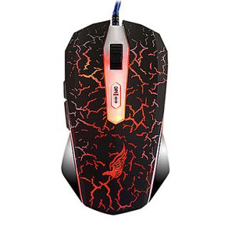 USB Wired Dazzle Blue/Red/Green Switched LED Optical Gaming Mouse with Mousepad