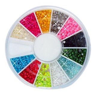 144PCS 12 Color 2mm Small Nail Ball Beads Nail Art Decotations