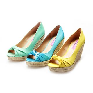 Satin Womens Wedge Heel Platform Pumps/Heels Shoes(More Color)
