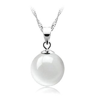 Gorgeous Platina Womens Slivery Pendant Necklace (1 Pc)(White,Pink)