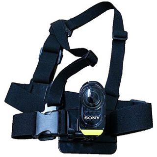 Black Adjustable Chest Mount Harness for Sony Sports DV