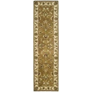 Handmade Heritage Tabriz Mocha/ Ivory Wool Runner (23 X 10) (GoldPattern OrientalTip We recommend the use of a non skid pad to keep the rug in place on smooth surfaces.All rug sizes are approximate. Due to the difference of monitor colors, some rug colo