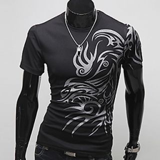 Aowofs HOT 2017 Eurpean And American Style Printing Short sleeve Mens T shirt(Black)