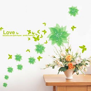 Green Flower Wall Stickers