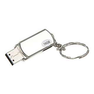 16G Metal Material Rotating with Keychain USB Flash Drive