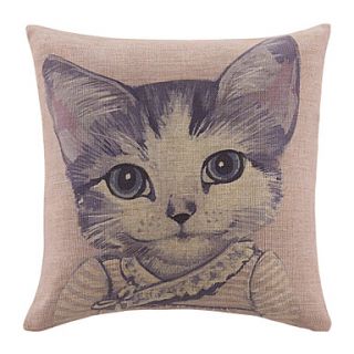 Cute Cartoon Little Cat Pattern Decorative Pillow Cover